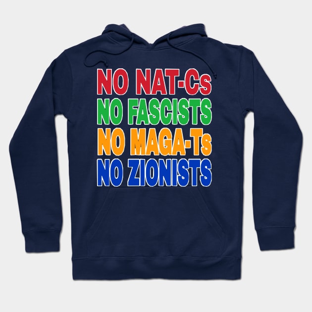 MAGA KLUX KLAN - NO NATC-s NO FASCISTS - NO MAGAT-s NO ZIONISTS - Double-sided Hoodie by SubversiveWare